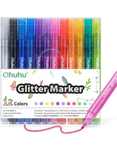 Marcadores Metálicos Ohuhu 12 Colores Brillantes Tinta Agua