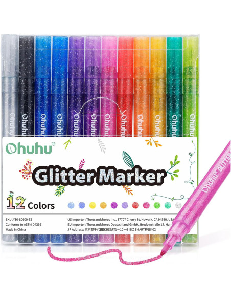 Marcadores Metálicos Ohuhu 12 Colores Brillantes Tinta Agua