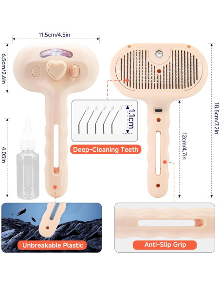 Cepillo Deshedding Autolimpiante CHENJIU para Perros y Gatos