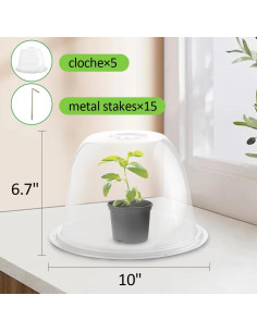 Cloche de Jardín RooTrimmer 5-Pack 25.4 cm D x 17 cm H 2