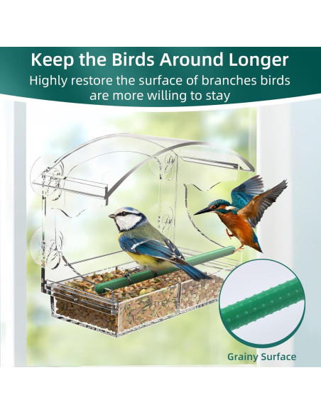 Comedero para Aves de Ventana Hasuber Transparente 20x12x7cm Comedero para Aves de Ventana Hasuber Transparente 20x12x7cm