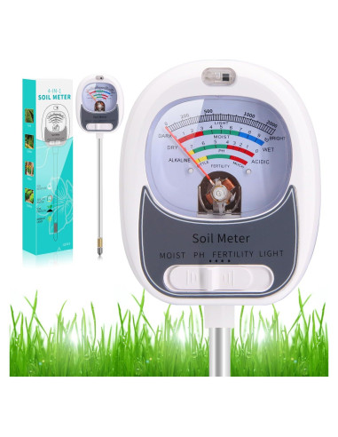 Kit de Prueba de Suelo 4-en-1 HSLGOVE - Medidor de pH, Humedad y Luz