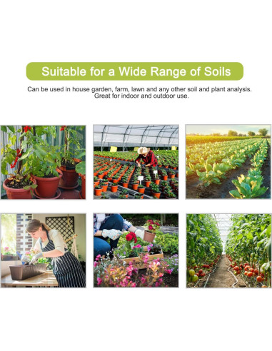Kit de Prueba de Suelo 4-en-1 HSLGOVE - Medidor de pH, Humedad y Luz