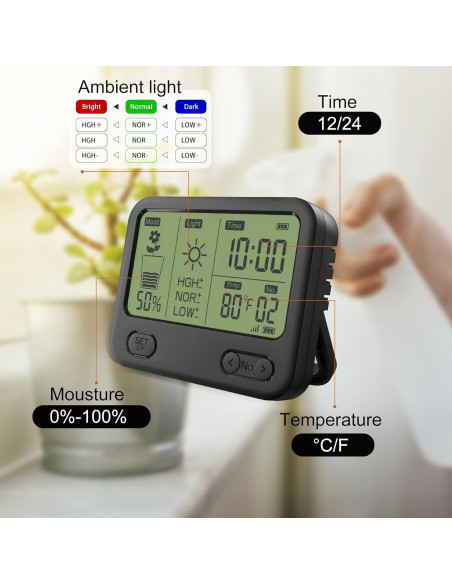 Medidor de Humedad del Suelo Inalámbrico MYLAIM 4 en 1 LCD