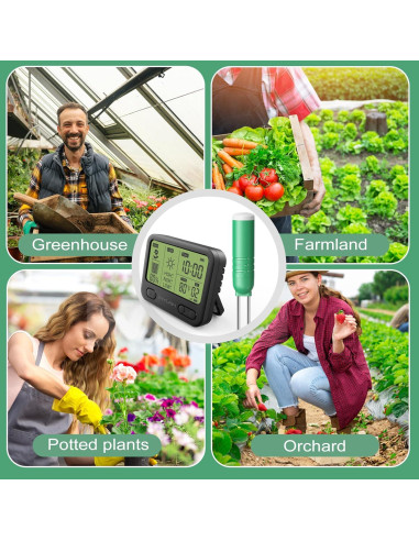Medidor de Humedad del Suelo Inalámbrico MYLAIM 4 en 1 LCD