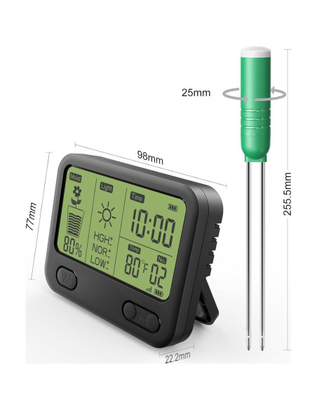 Medidor de Humedad del Suelo Inalámbrico MYLAIM 4 en 1 LCD