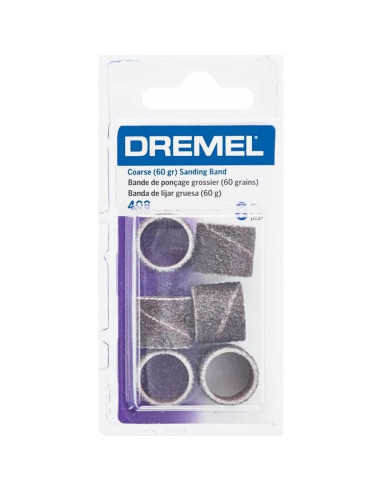Bandas de Lijado Dremel 408 Grano 60 12.7 mm Paquete de 6