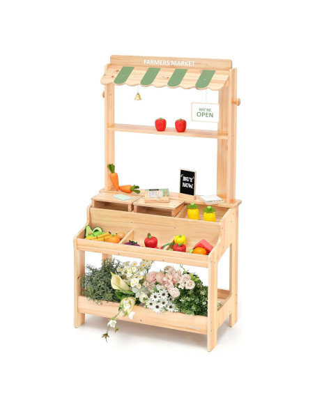 Parada de Mercado de Madera PairPear 2-en-1 con Accesorios