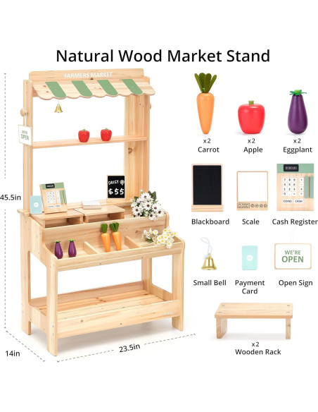 Parada de Mercado de Madera PairPear 2-en-1 con Accesorios