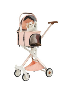 Carrito para Mascotas Colección Athena Plegable Rosa 10 kg