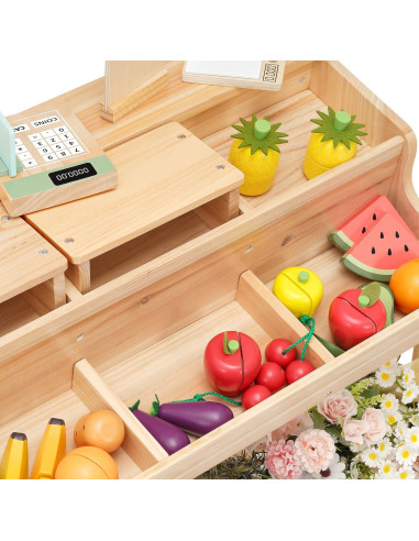 Parada de Mercado de Madera PairPear 2-en-1 con Accesorios