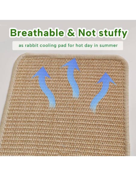Alfombrilla de Rascado para Conejos KEYIDE 40x30cm Yute Natural