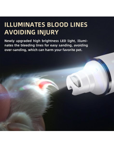 Cortauñas eléctrico AOSU para perros y gatos, silencioso 2