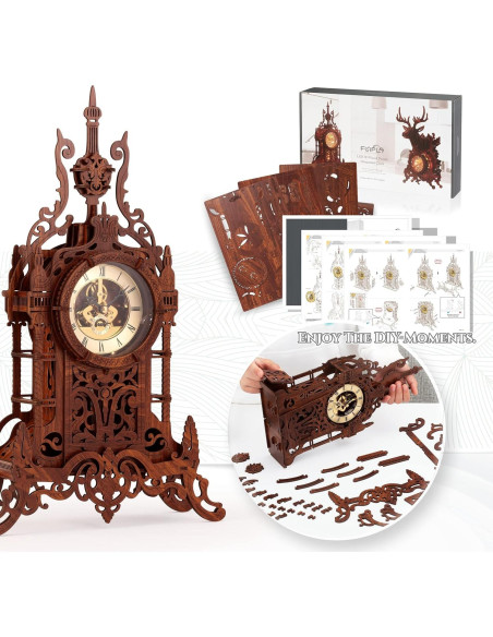 Reloj Torre 3D LED Funpola - Kit DIY de Madera Premium