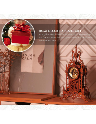 Reloj Torre 3D LED Funpola - Kit DIY de Madera Premium