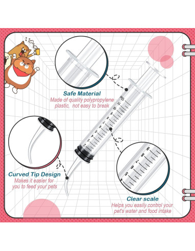 12 Jeringas de Alimentación para Mascotas BBTO 12 ml