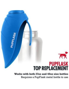Tapa de Reemplazo PupFlask para Botella de Agua para Perros - Acero Inoxidable Azul 2