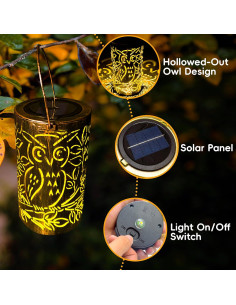 Linterna Solar Impermeable Benno HXV-03 Diseño Retro Búho 2