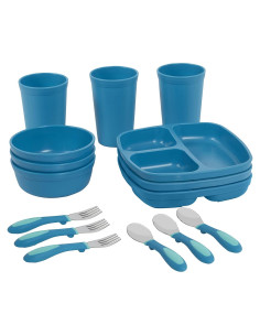 ECR4Kids Mi Primer Juego de Utensilios 15 Piezas Verde