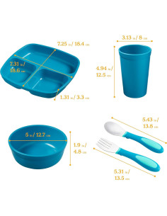 ECR4Kids Mi Primer Juego de Utensilios 15 Piezas Verde 2