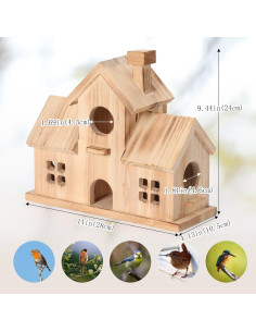 Casa para Aves de Madera Cedro HY123, 10x28x23cm, Colibríes 2