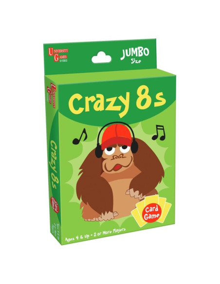 Juego de Cartas Crazy 8s University Games Jumbo para Niños 4+