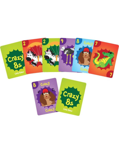 Juego de Cartas Crazy 8s University Games Jumbo para Niños 4+