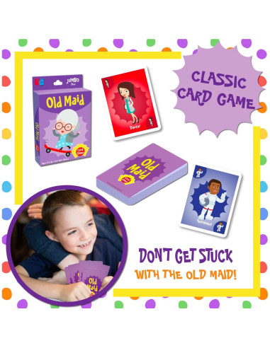 Juego de Cartas Old Maid Jumbo University Games - Para Niños 4+