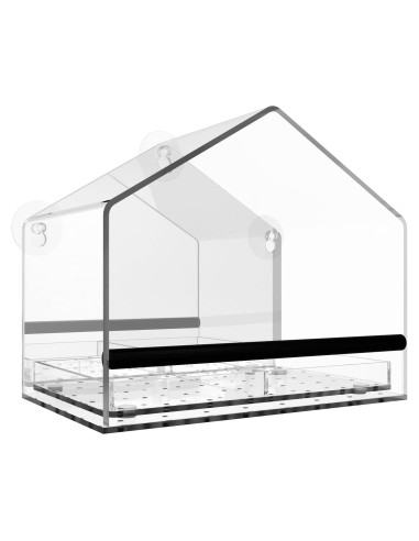 Comedero para Aves de Ventana MKLZ Transparente 20x13x17 cm