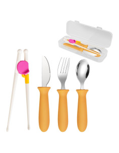 Utensilios para Niños BOVELLA - Set 4 Piezas Acero Inoxidable