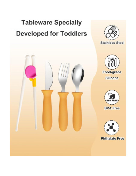 Utensilios para Niños BOVELLA - Set 4 Piezas Acero Inoxidable