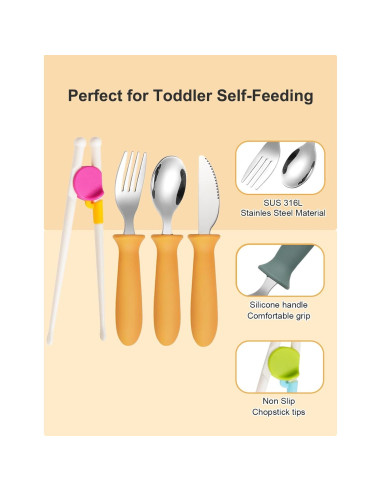 Utensilios para Niños BOVELLA - Set 4 Piezas Acero Inoxidable