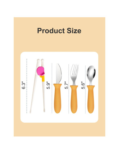 Utensilios para Niños BOVELLA - Set 4 Piezas Acero Inoxidable