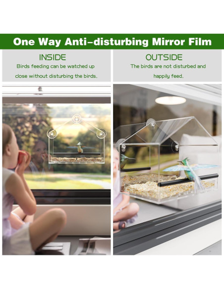 Comedero para Aves de Ventana MKLZ Transparente 20x13x17 cm