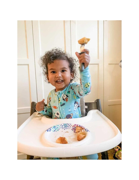 Juego de Cubiertos para Niños Grabease - Acero Inoxidable Gris