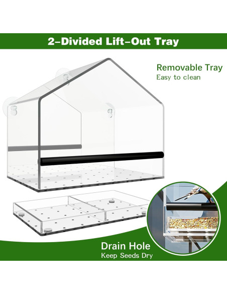 Comedero para Aves de Ventana MKLZ Transparente 20x13x17 cm