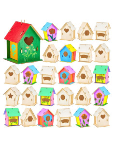 Kits de Manualidades Juexica 30 Casas de Pájaros de Madera