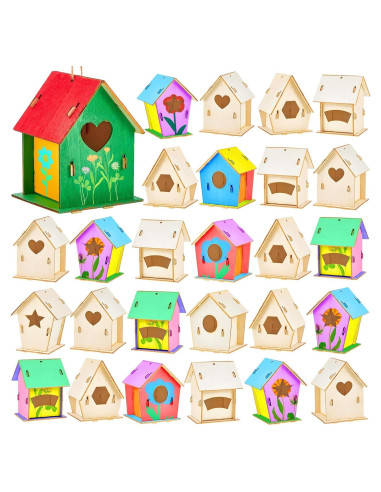 Kits de Manualidades Juexica 30 Casas de Pájaros de Madera