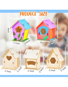 Kits de Manualidades Juexica 30 Casas de Pájaros de Madera 2