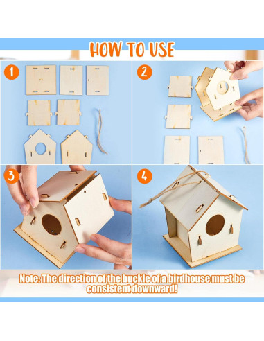 Kits de Manualidades Juexica 30 Casas de Pájaros de Madera