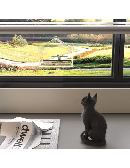 Comedero para Aves de Ventana MKLZ Transparente 20x13x17 cm