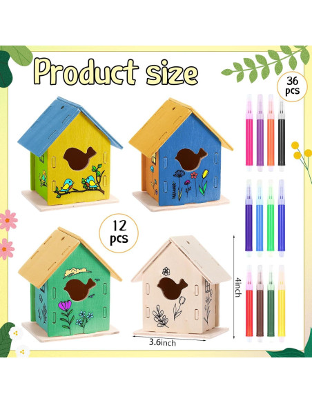 Paquete de 12 Kits de Manualidades para Pájaro DIY Affrolling