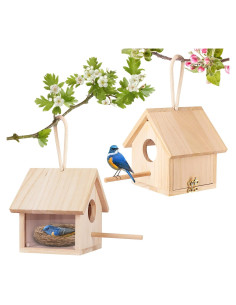 2 Piezas Casa de Aves de Madera GINDOOR para Exterior