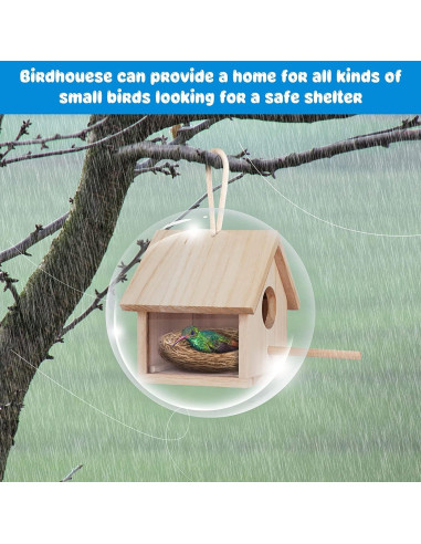 2 Piezas Casa de Aves de Madera GINDOOR para Exterior