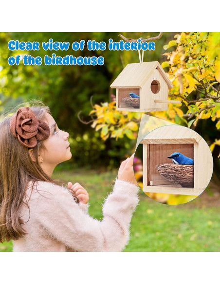 2 Piezas Casa de Aves de Madera GINDOOR para Exterior