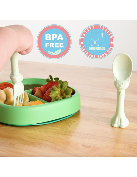 Utensilios para Niños Spoon la la - 2 Piezas Verde Menta