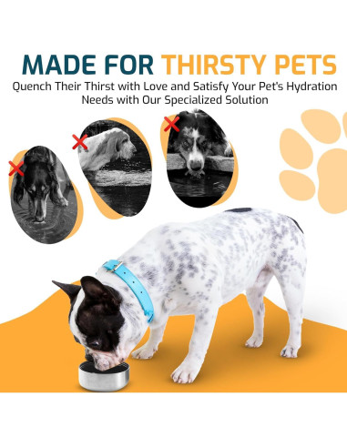 Botella de Agua Aislada BossMonsta 1.18L con Tazón para Mascotas