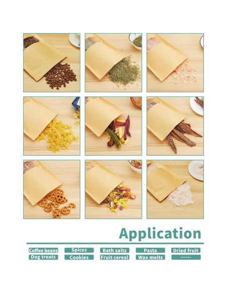 Bolsas de Papel Kraft con Ventana FireKylin 100 Pcs 9.9x14.9 cm