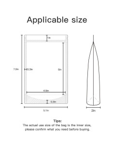Bolsas Reutilizables FireKylin 100 Pcs 12.95x20.07 cm Mate 2