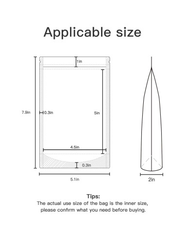 Bolsas Reutilizables FireKylin 100 Pcs 12.95x20.07 cm Mate